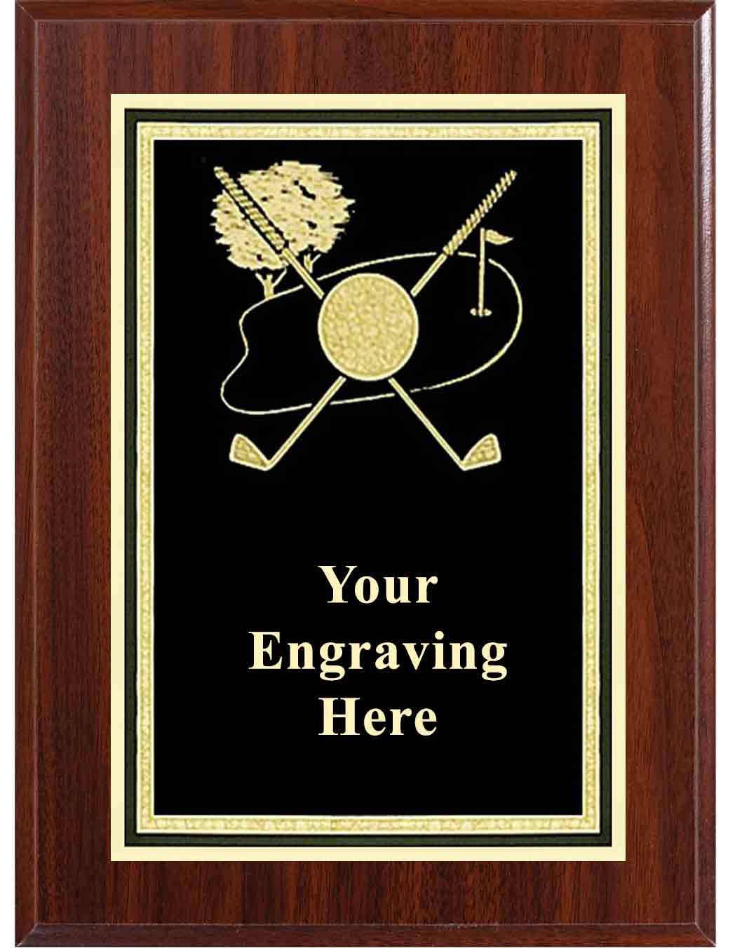 8x10 Dark Cherry Golf Activity Plaque