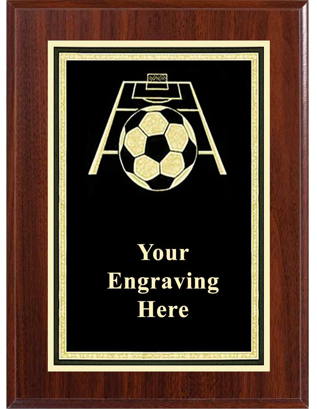 8x10 Dark Cherry Soccer Activity Plaque