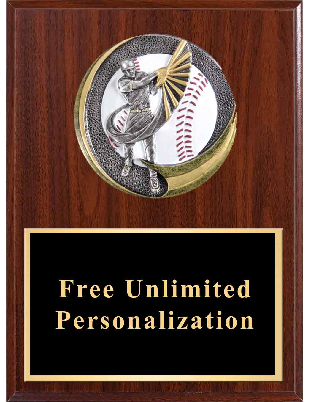 Dark Cherry Motion Xtreme Baseball Plaque