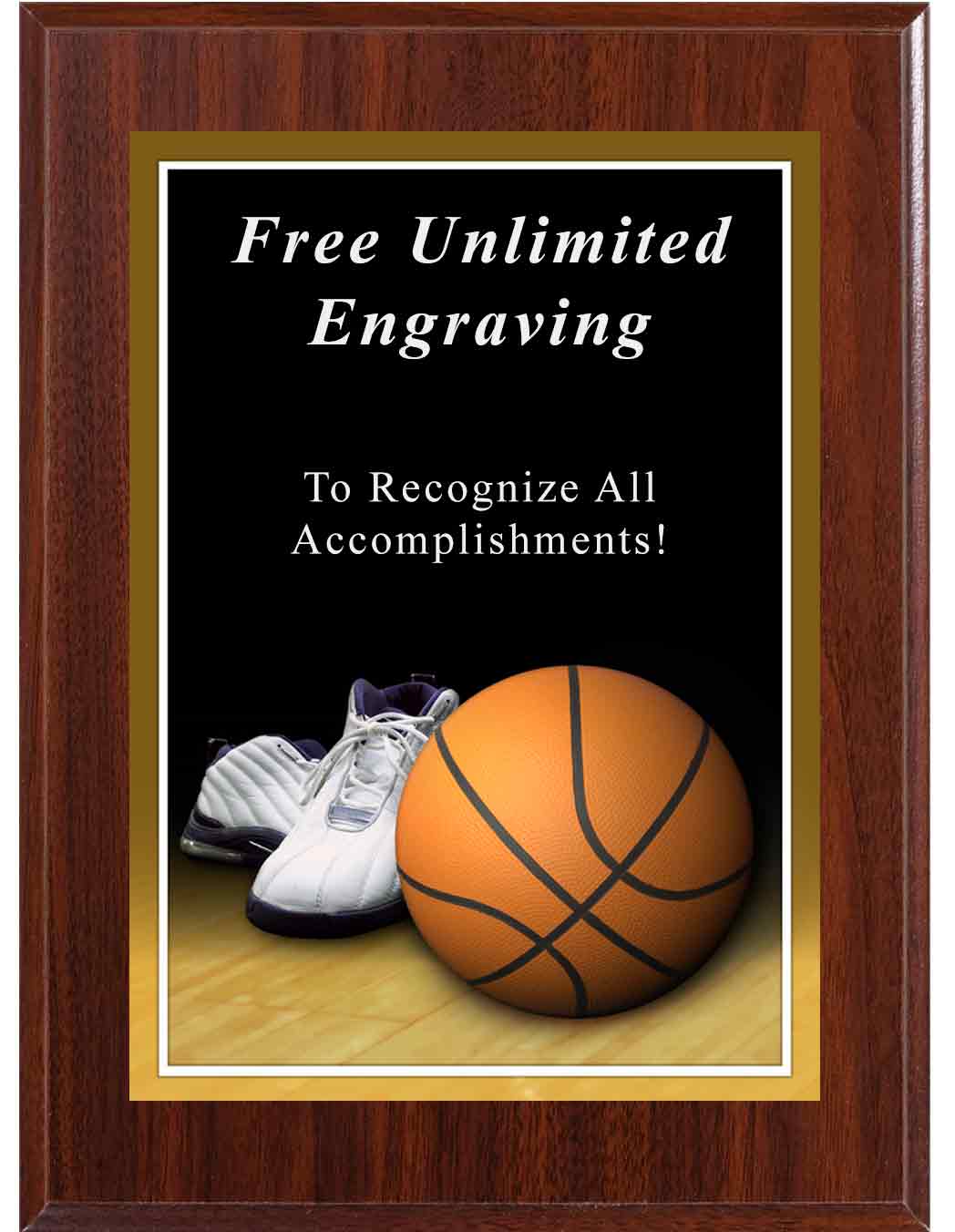 Dark Cherry Sport Photo Basketball Plaque