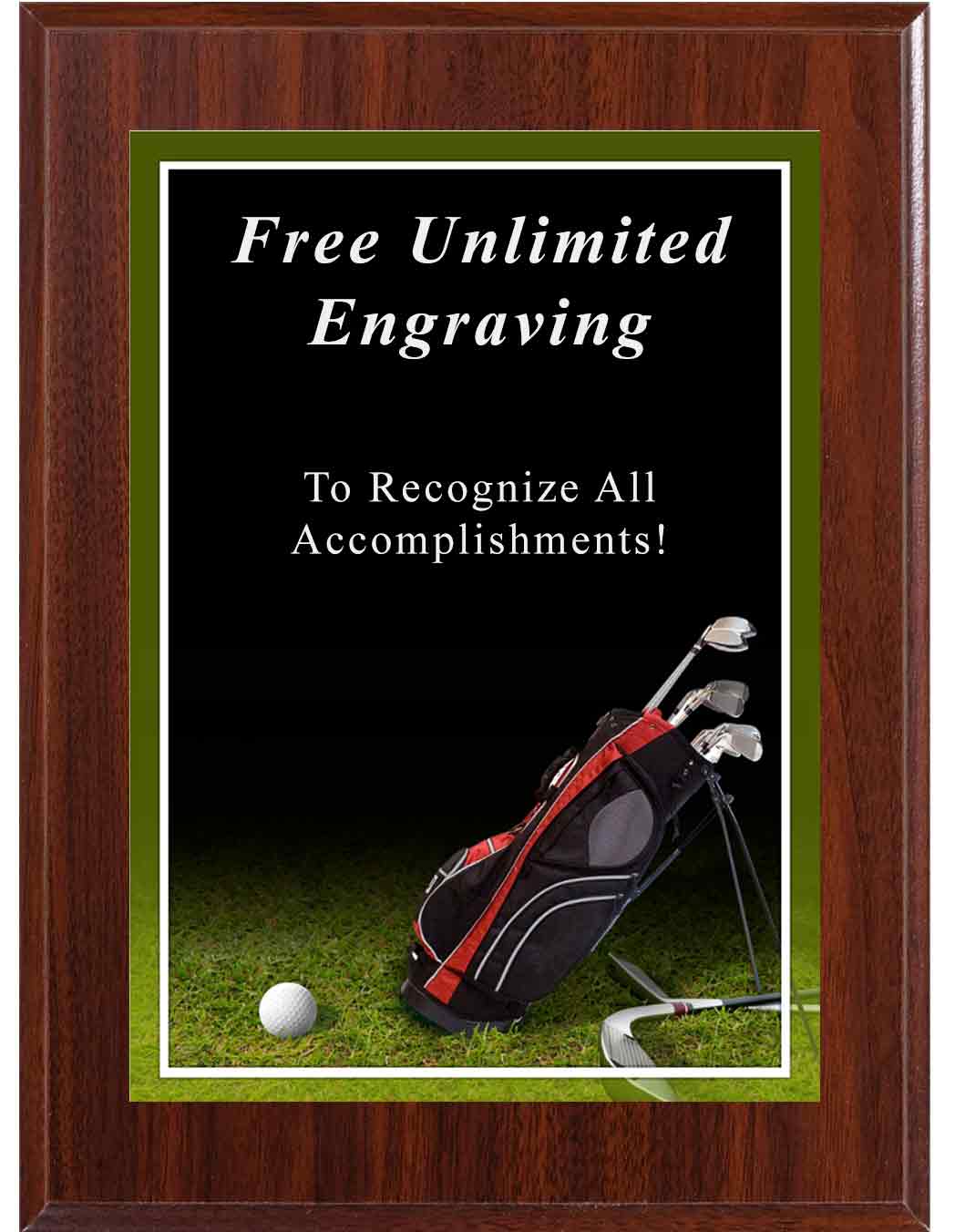 Dark Cherry Sport Photo Golf Plaque