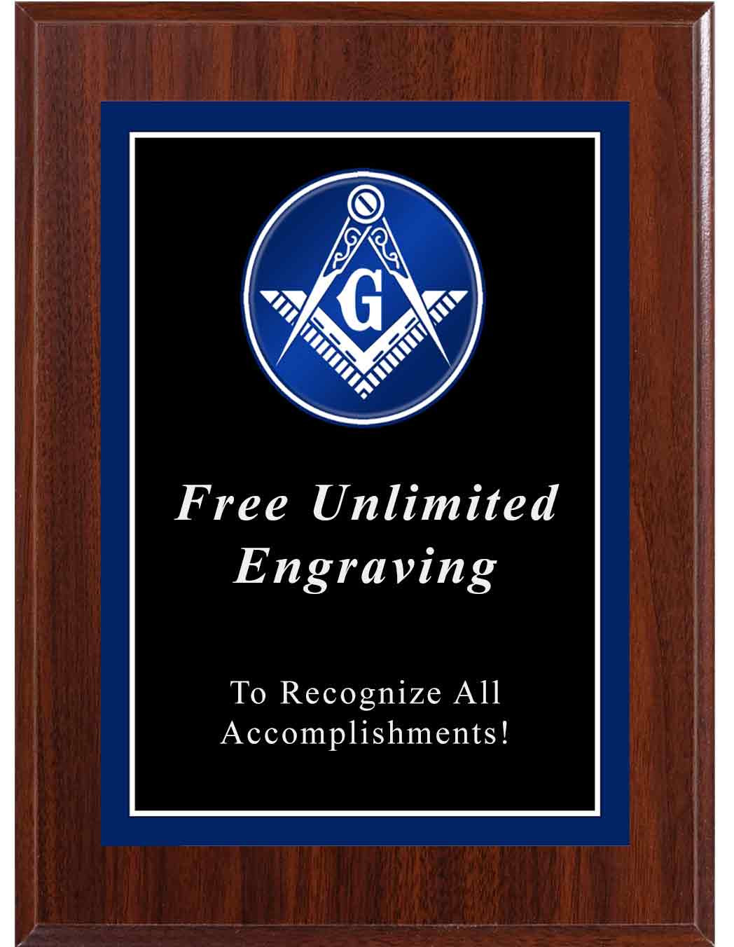 Dark Cherry Sport Photo Masonic Plaque