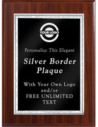 Laser Engraved Classic Double Silver Border Plaque