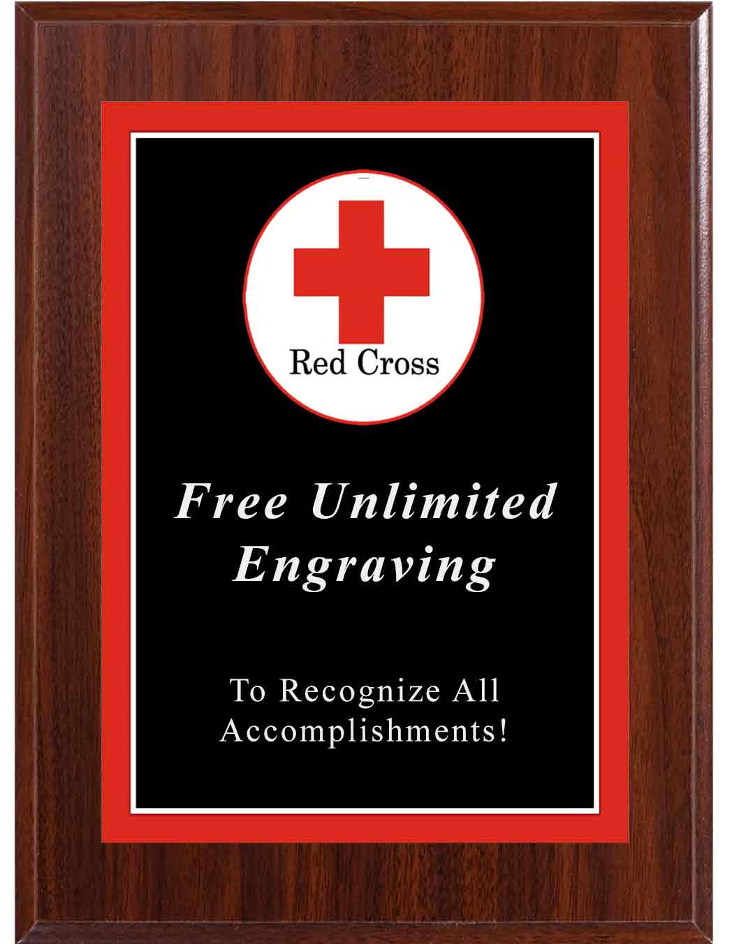 Dark Cherry Sport Photo Red Cross Plaque