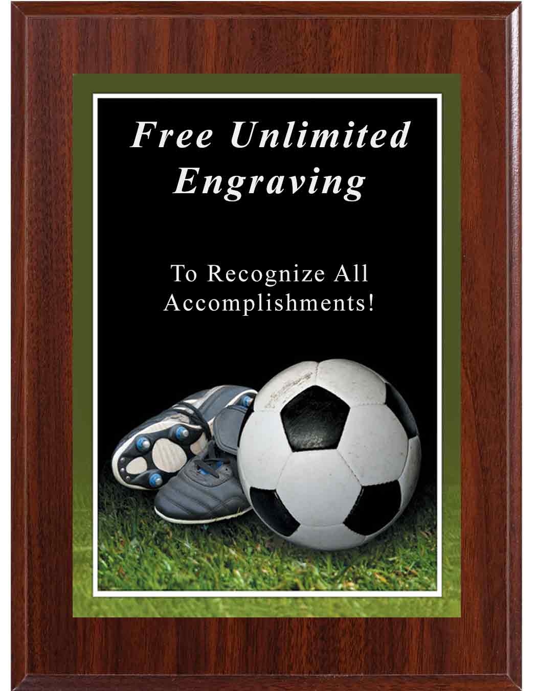 Dark Cherry Sport Photo Soccer Plaque