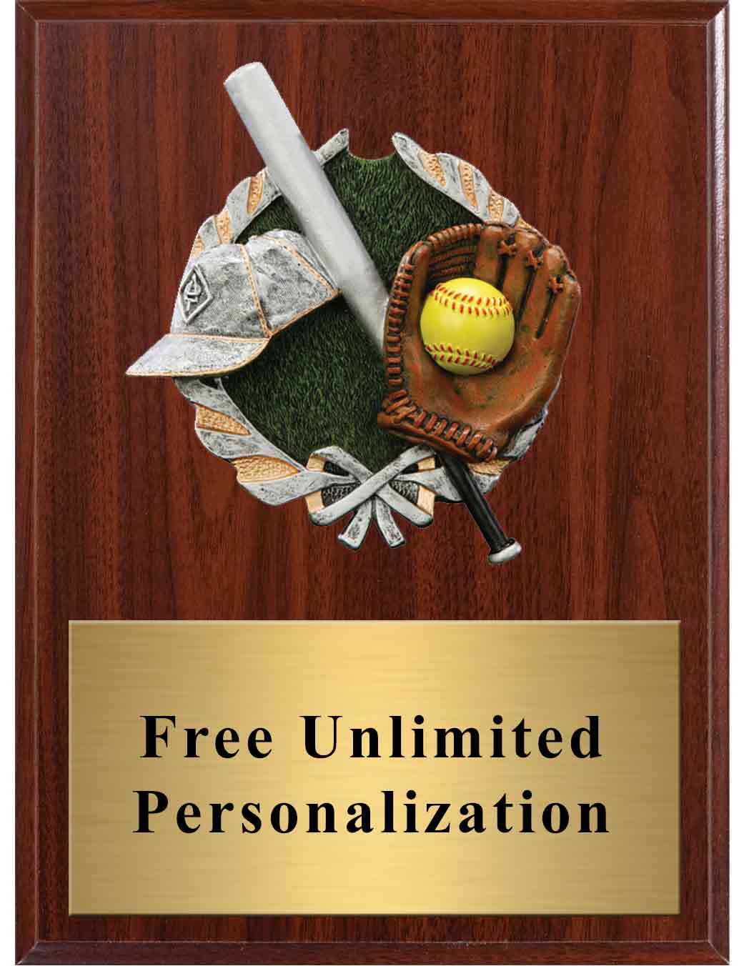 Dark Cherry Softball Millennium Plaque