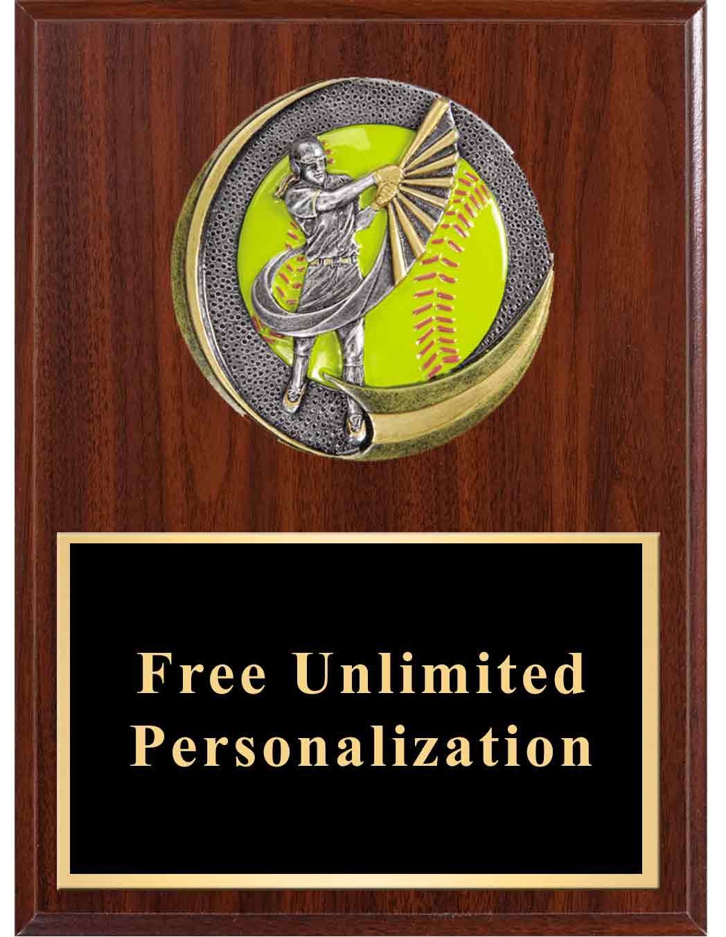 Dark Cherry Motion Xtreme Softball Plaque