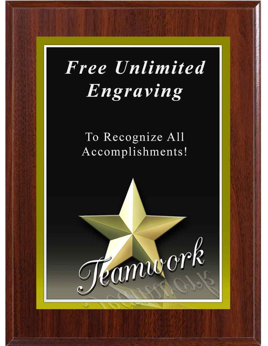 Dark Cherry Sport Photo Teamwork Plaque