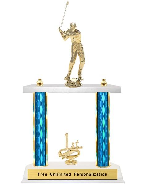 Double Column Trophy - Golf