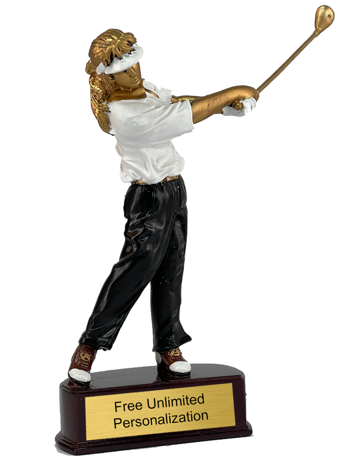 Driving Female Color Golf Trophy
