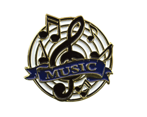 Color Fill Music Lapel Pin