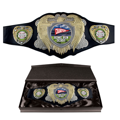 Bright Gold Legion Award Belt with Black Leather