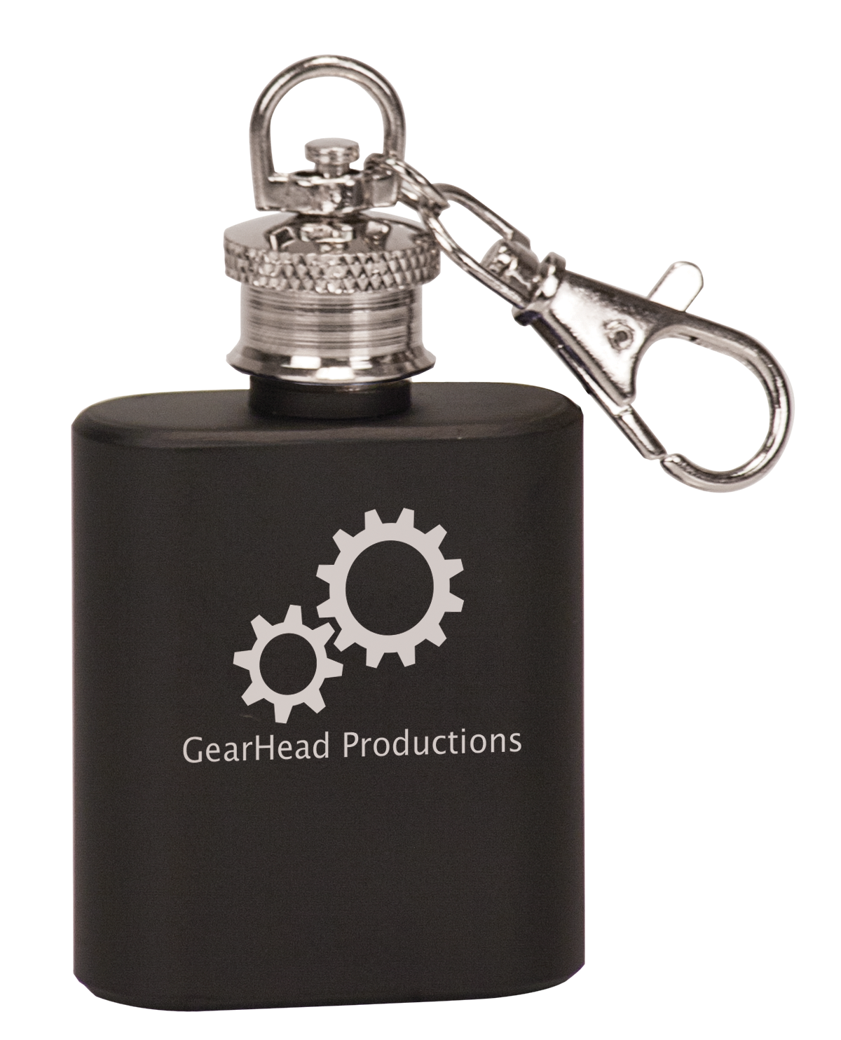 Matte Black Mini Flask Keychain