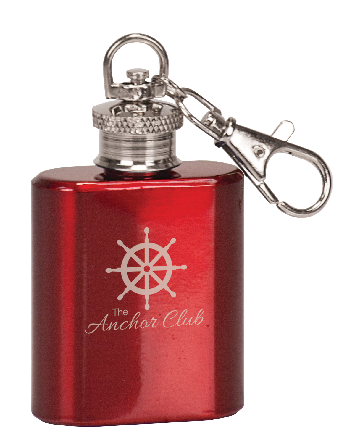 Gloss Red Mini Flask Keychain