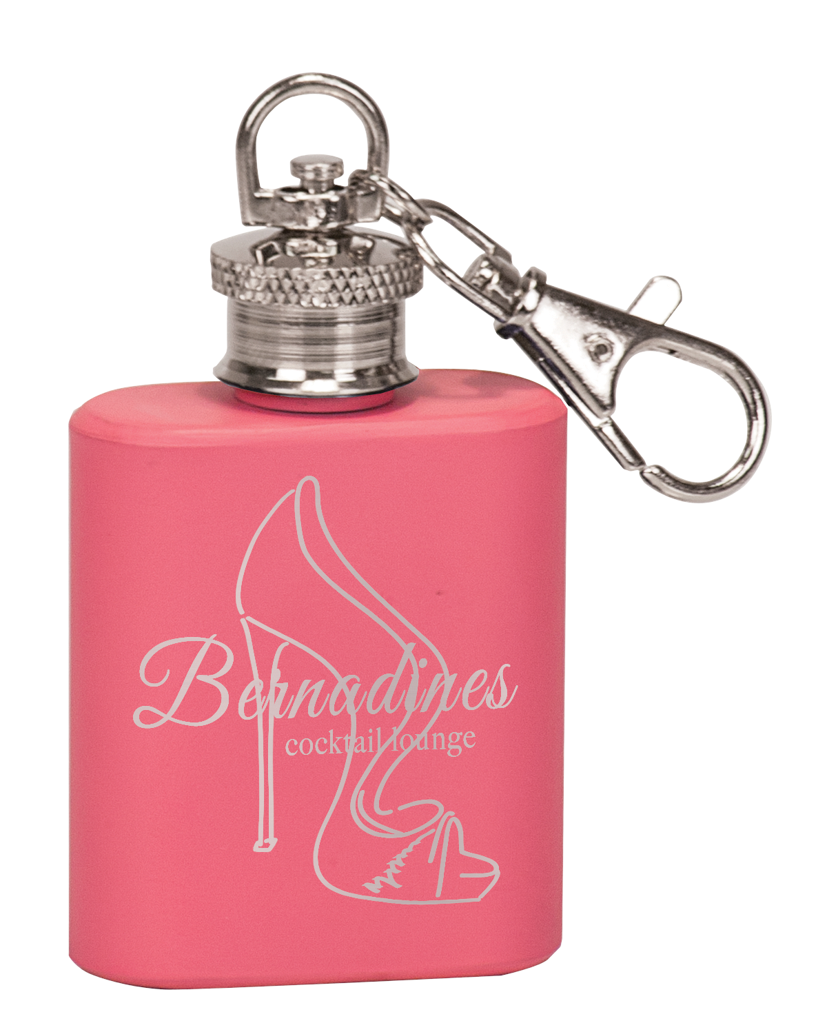 Matte Pink Mini Flask Keychain