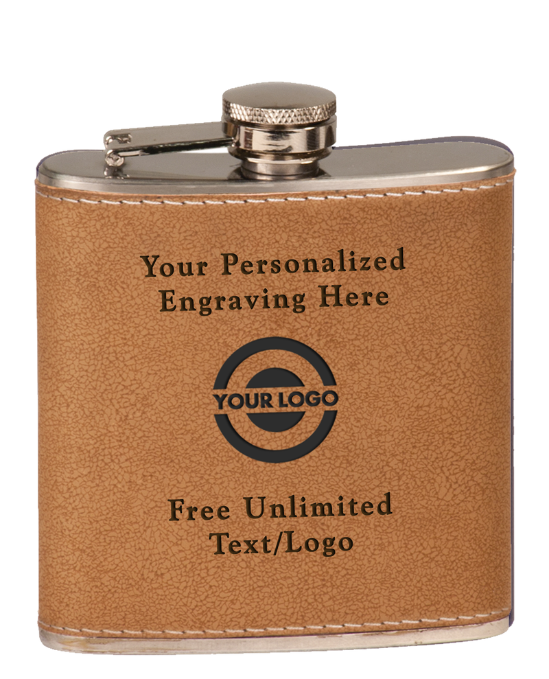 Light Brown Personalized Stainless Steel Flask
