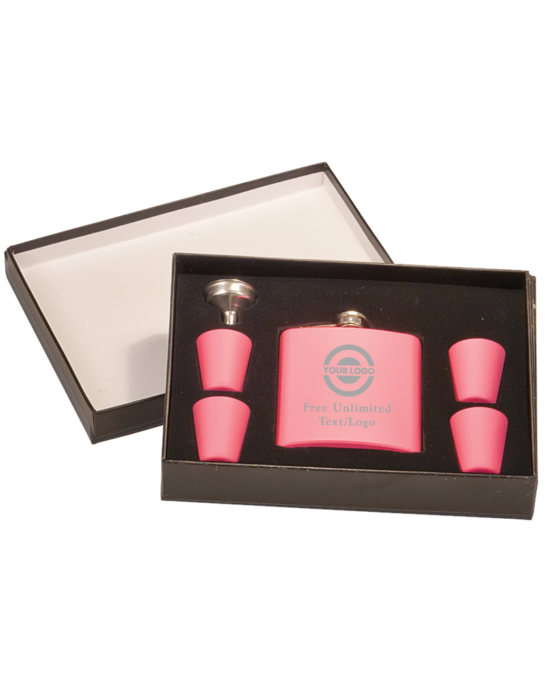 Pink Flask Set With Presentation Box