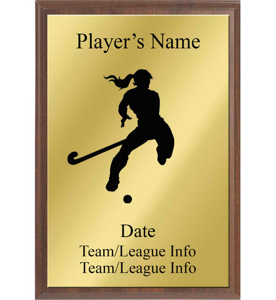 Field Hockey Silhouette Plaque