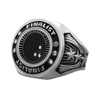 Bright Silver Bowling Championship Ring