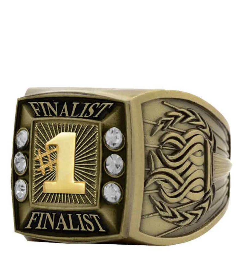 Gold First Place Championship Ring With Finalist Bezel