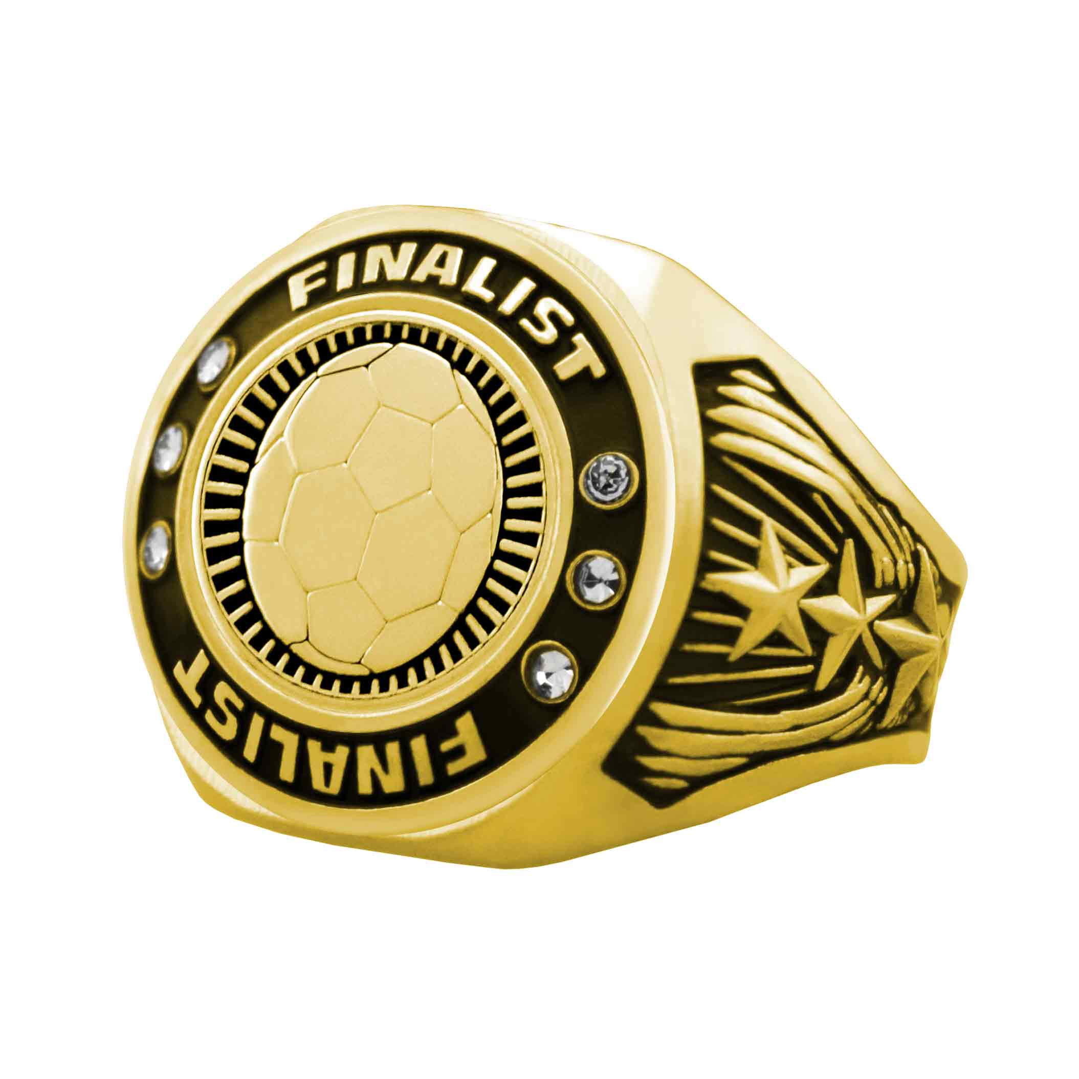 Bright Gold Soccer Championship Ring - Finalist