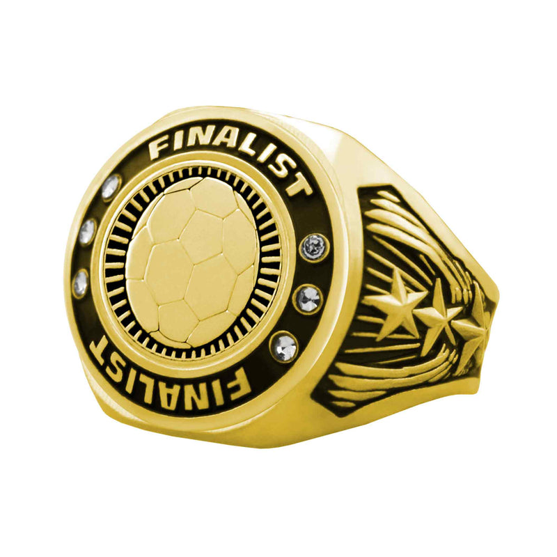 Bright Gold Soccer Championship Ring - Finalist
