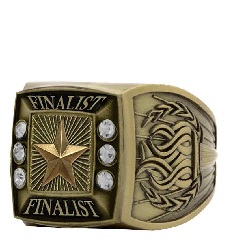 Gold Star Championship Ring With Finalist Bezel