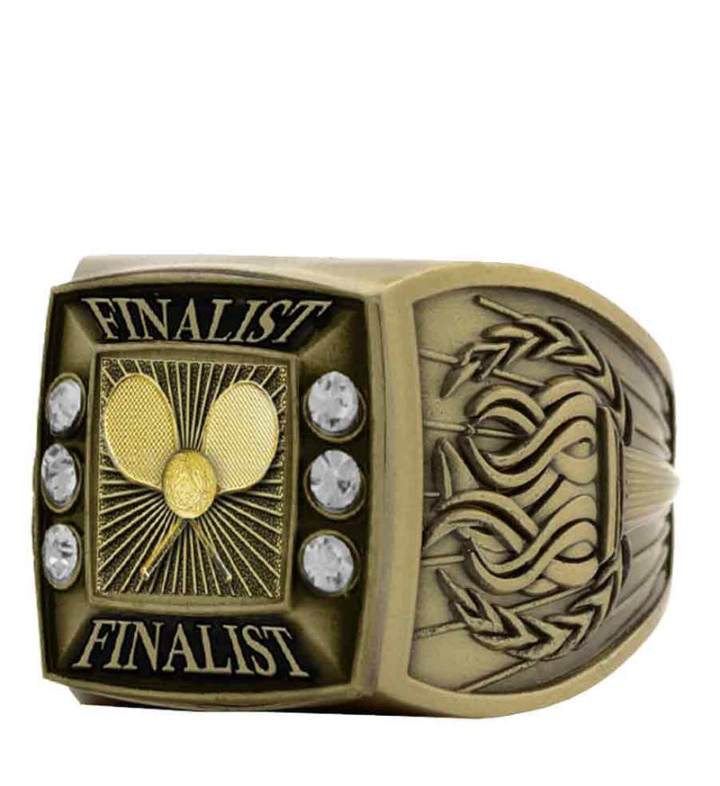 Gold Tennis Championship Ring With Finalist Bezel