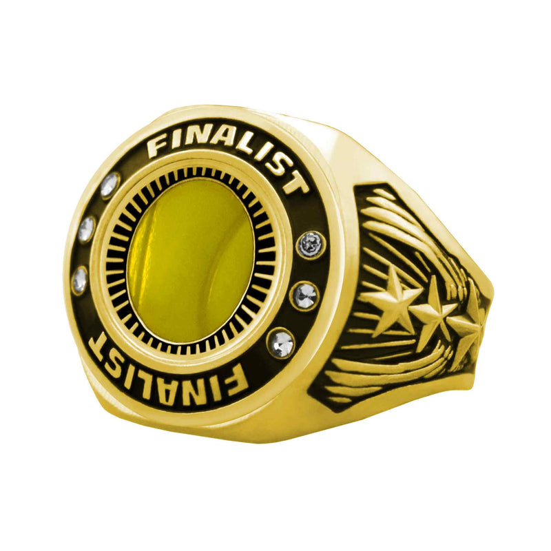 Bright Gold Tennis Championship Ring - Finalist