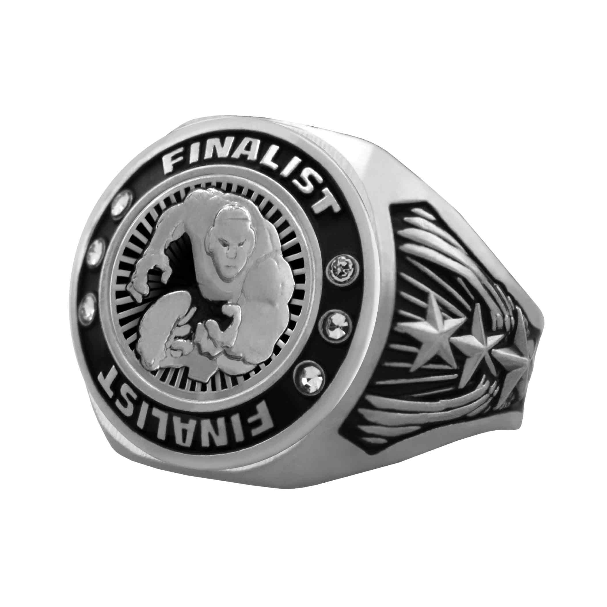 Bright Silver Wrestling Championship Ring - Finalist