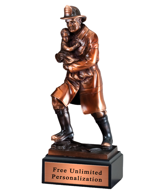 Fireman with Child Hero Award