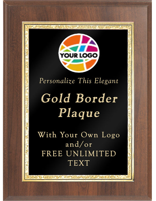 Color Printed Classic Double Gold Border Plaque