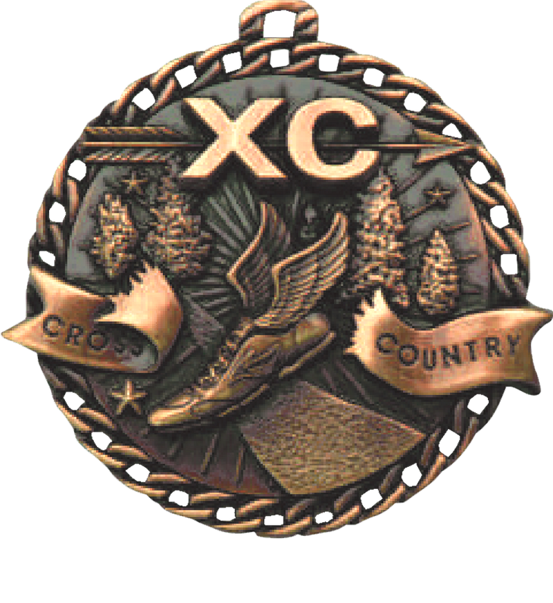 Bronze Ribbon Burst Cross Country Medal