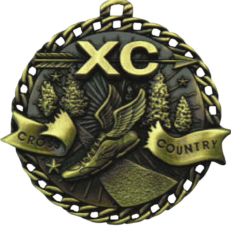 Gold Ribbon Burst Cross Country Medal