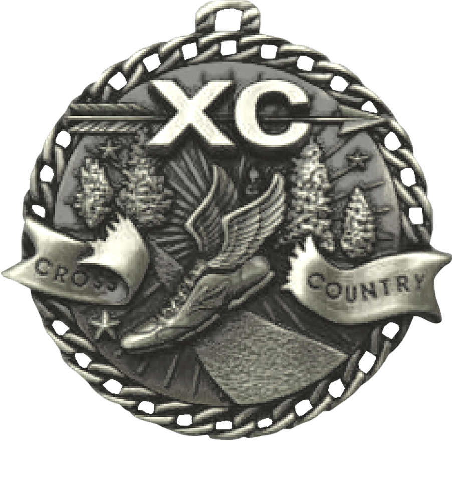 Silver Ribbon Burst Cross Country Medal