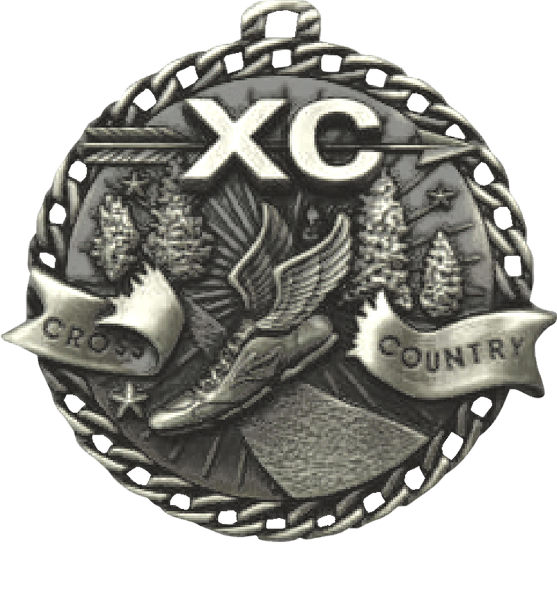 Silver Ribbon Burst Cross Country Medal