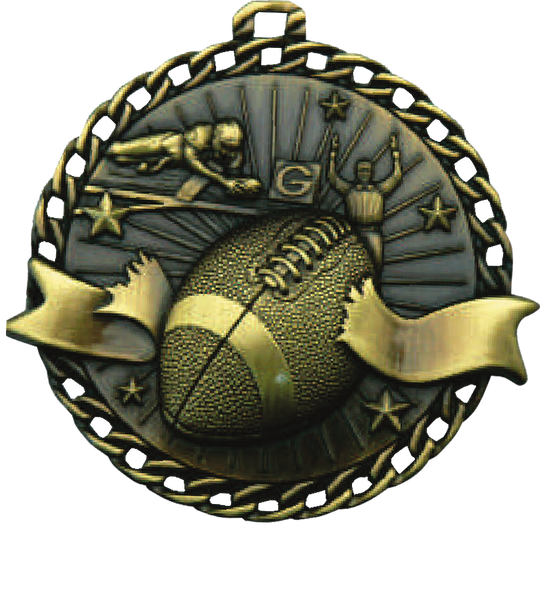 Ribbon Burst Football Medal