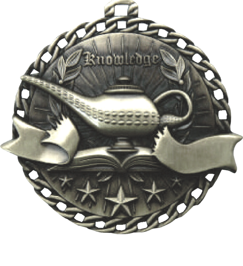 Silver Ribbon Burst Knowledge Medal
