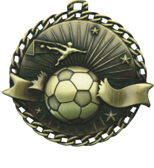 Ribbon Burst Soccer Medal