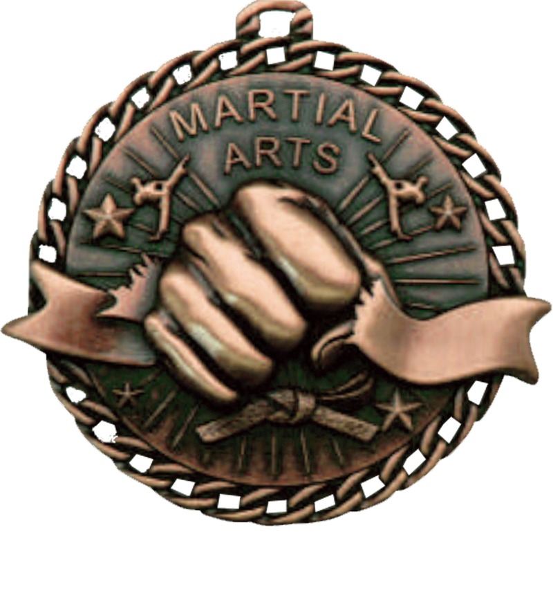 Bronze Ribbon Burst Martial Arts Medal