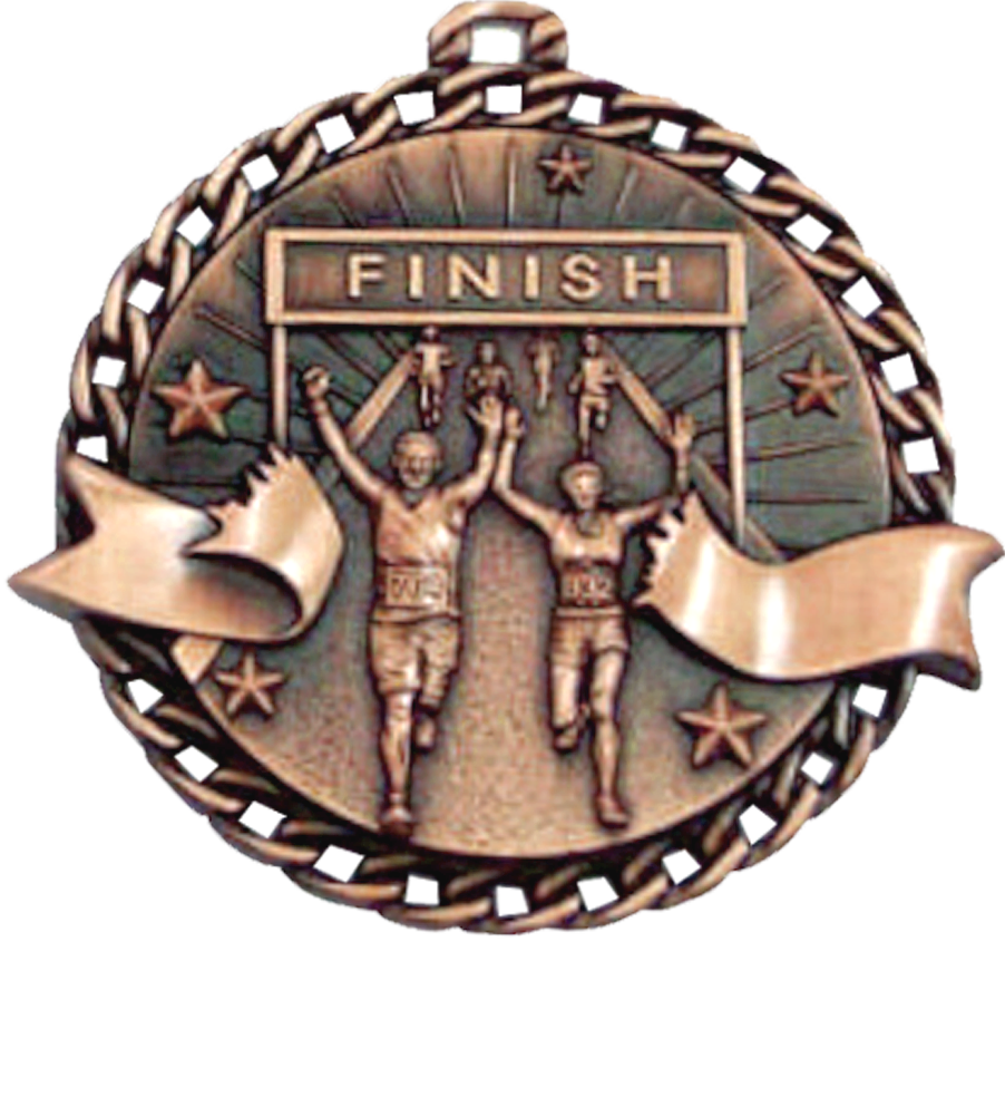 Bronze Ribbon Burst Running Medal