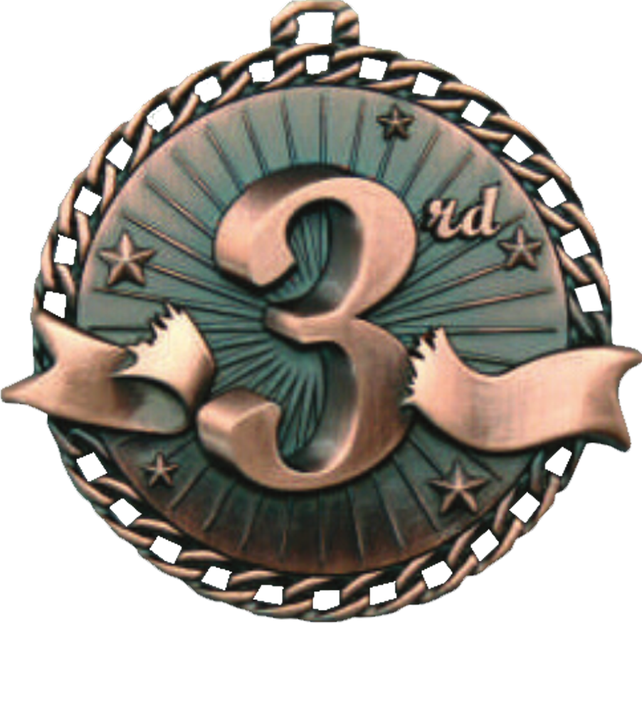 Bronze Ribbon Burst 3rd Place Medal