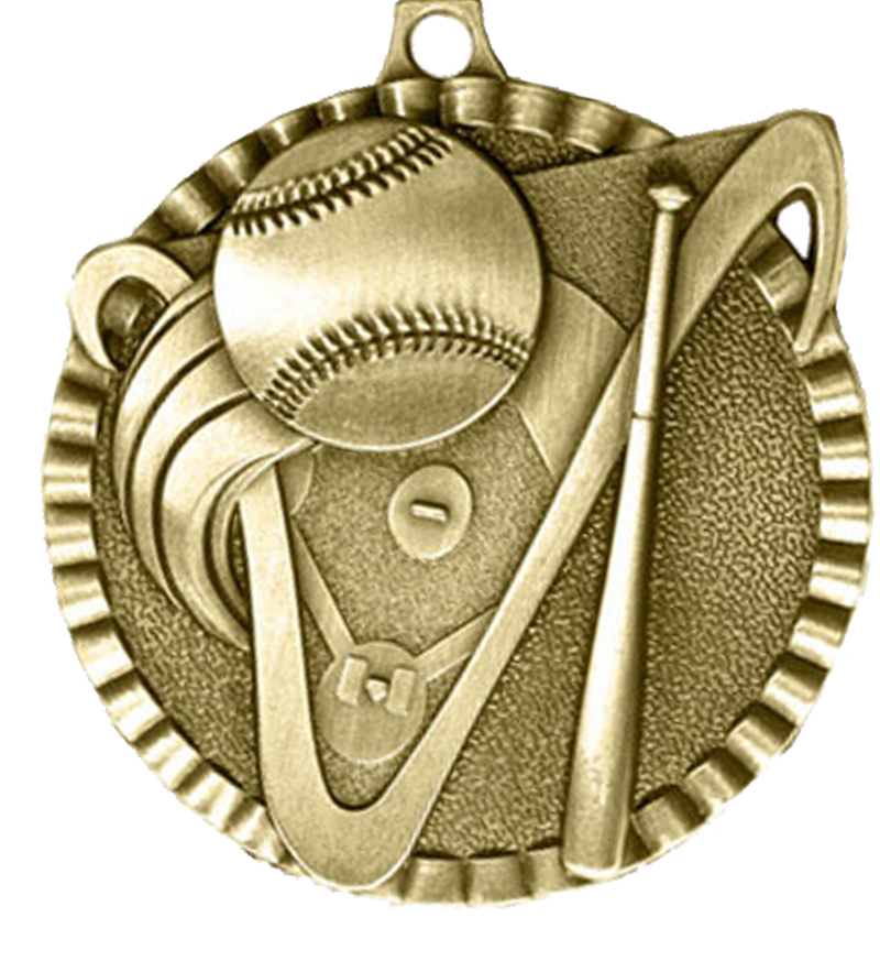 Gold Victory Scene Baseball Medal