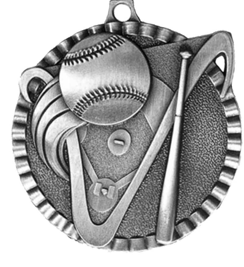 Silver Victory Scene Baseball Medal