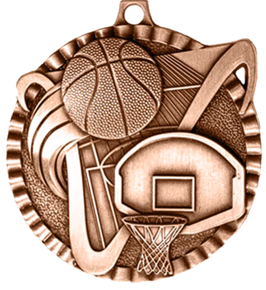 Bronze Victory Scene Basketball Medal