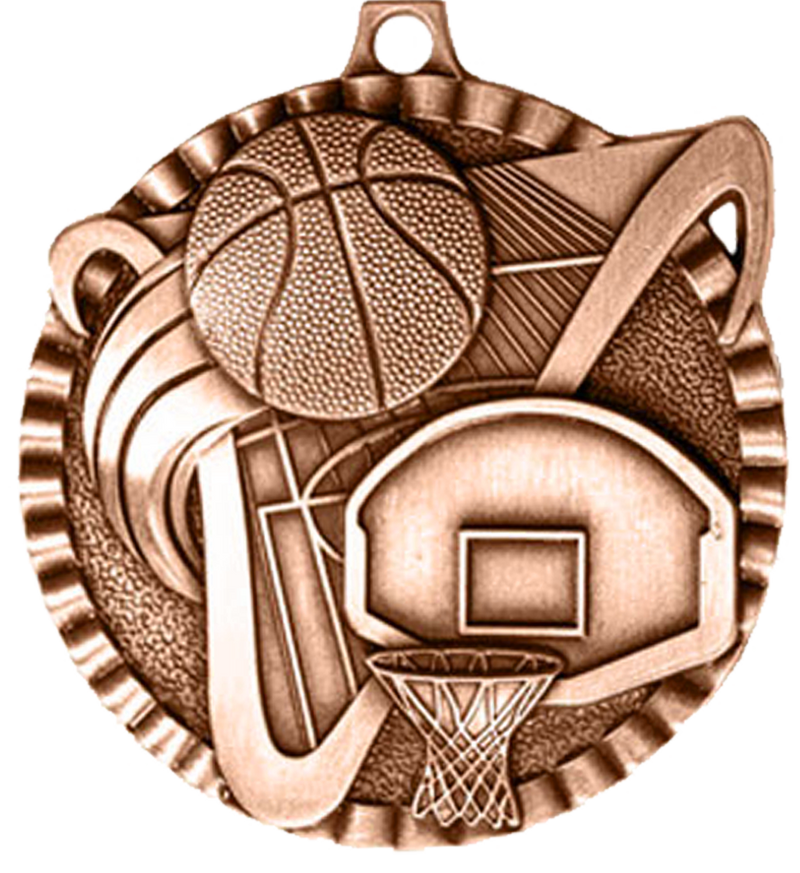 Bronze Victory Scene Basketball Medal