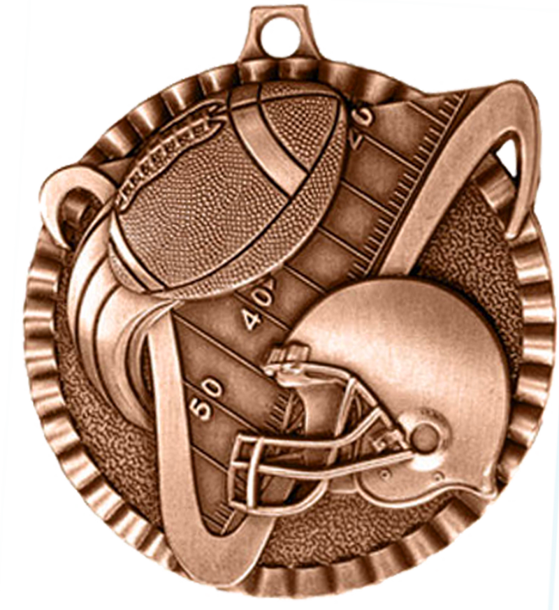 Bronze Victory Scene Football Medal