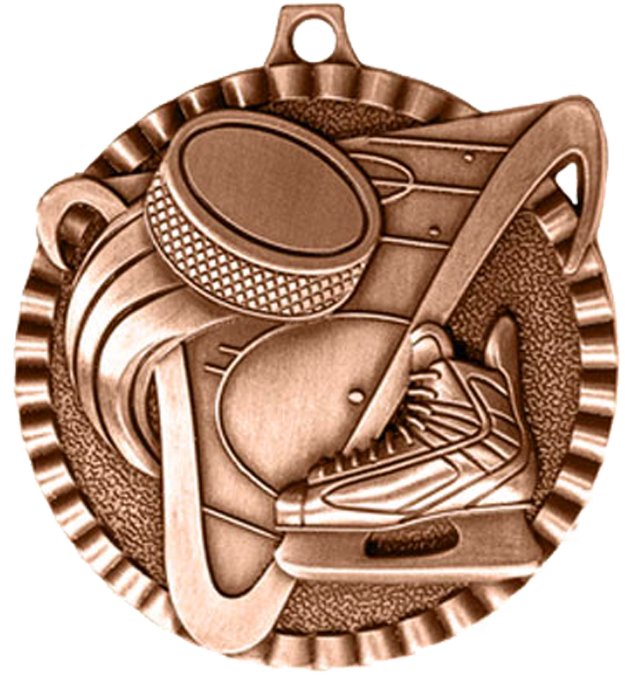 Bronze Victory Scene Hockey Medal