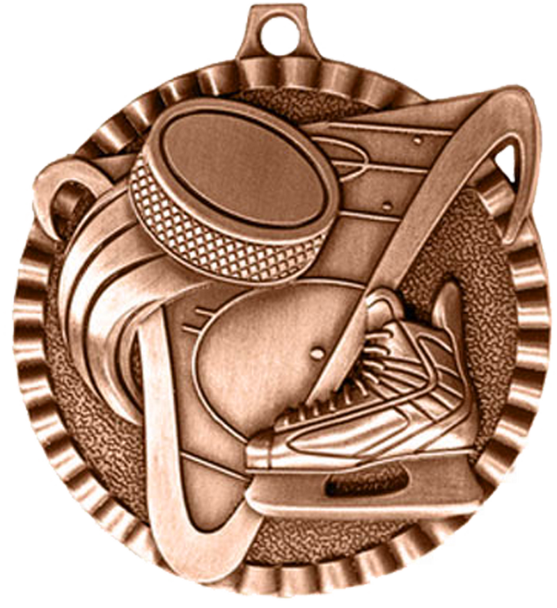 Bronze Victory Scene Hockey Medal