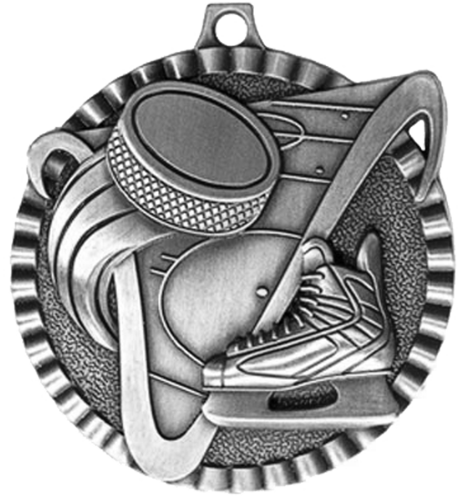 Silver Victory Scene Hockey Medal